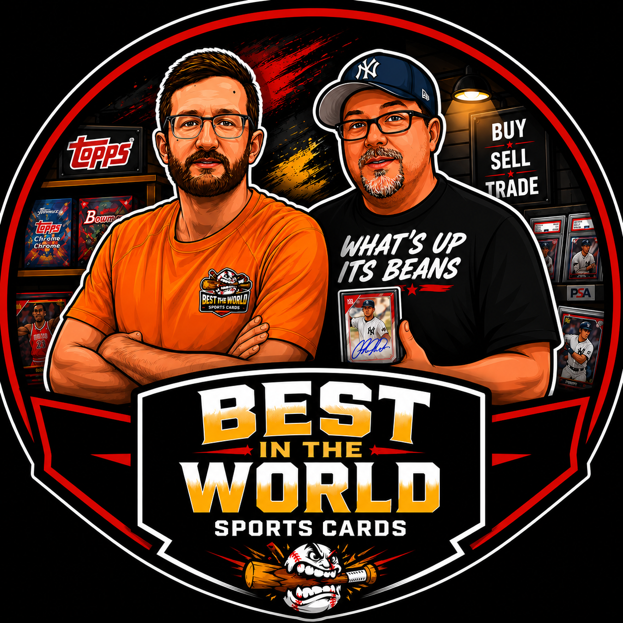 Best in the World Sports Cards — owner holding a signed Yankees card